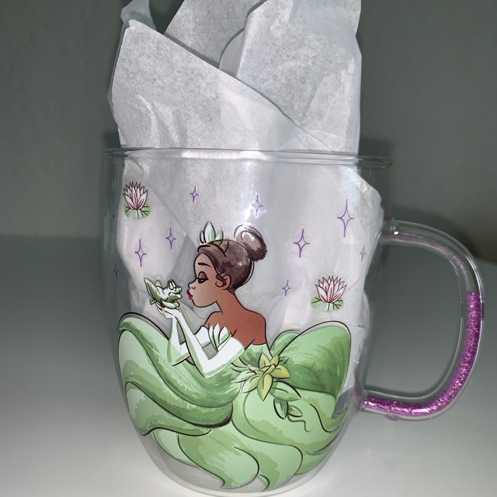 Disney Tiana Glass Glitter Mug